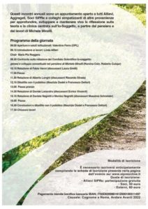 'Andare Avanti' programma della giornata di studio